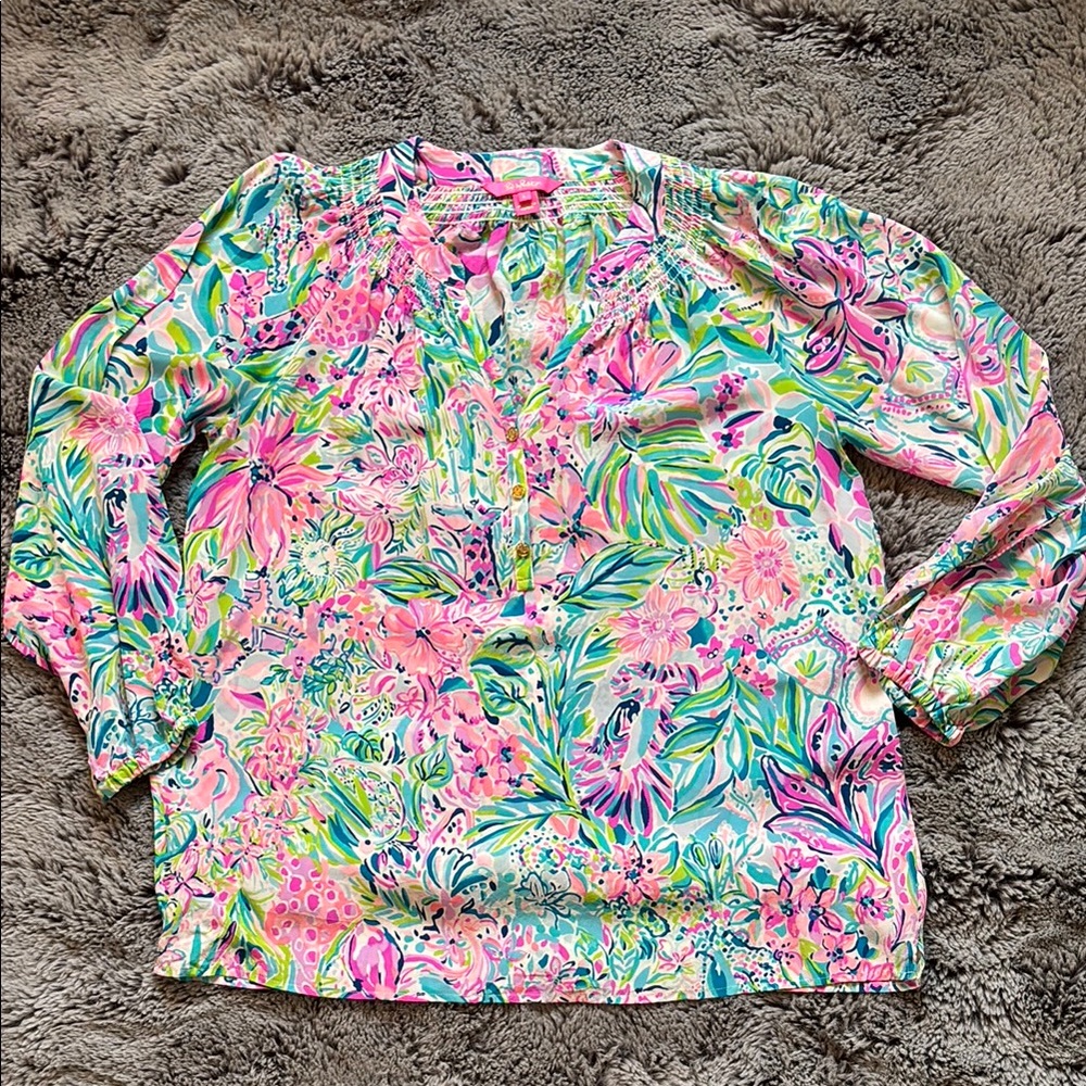 Lilly Pulitzer Elsa Top in Floral Jungle Print